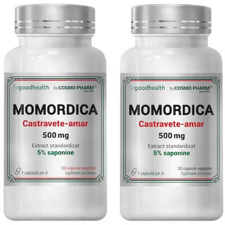 Momordica, 500 mg, 60 + 30 cápsulas vegetales, Cosmopharm