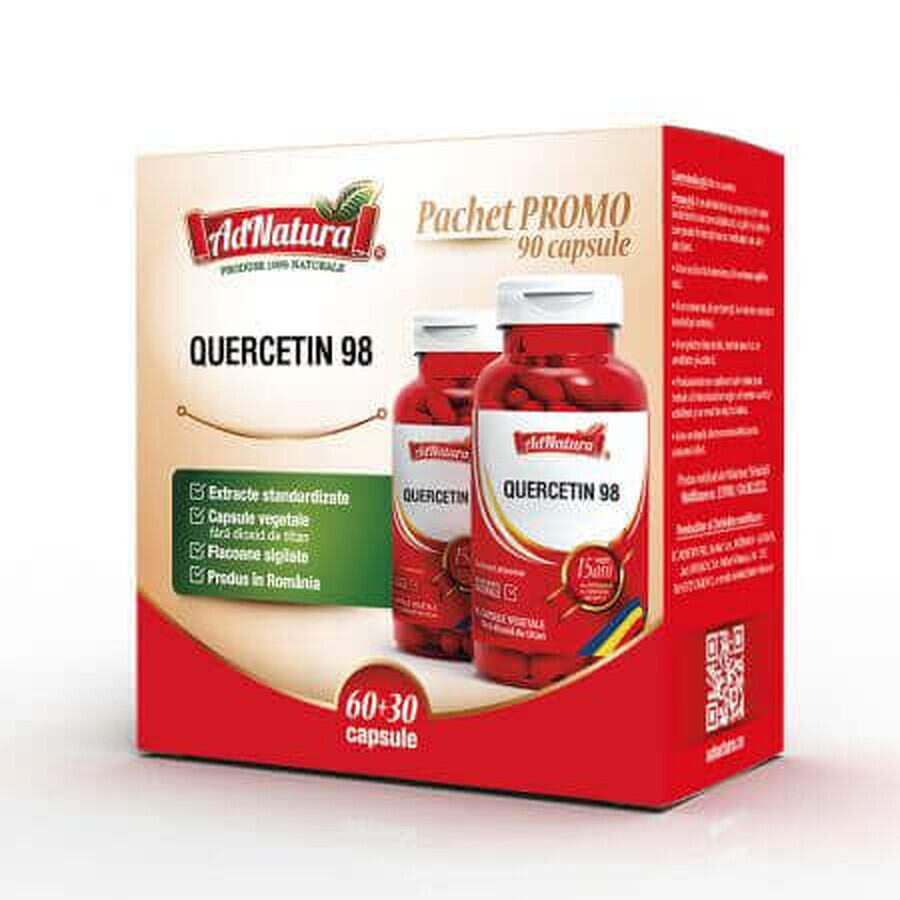 Confezione Quercetina 98, 60+30 capsule, AdNatura