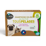 Shampoo solido bio per tutti i tipi di pelo di cane e gatto, 100 g, Biovetol