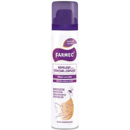 Mosquito and tick repellent spray, 75 ml, Farmec