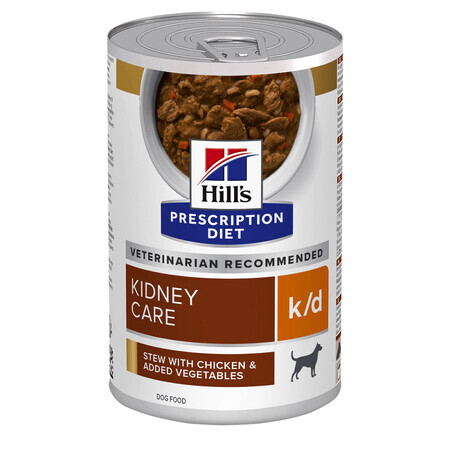 Spezzatino di pollo e verdure per cani k/d Kidney Care, 354 g, Hill's PD