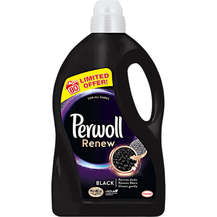 Detersivo bucato liquido Perwoll Renew Black 80 lavaggi, 4,4 l