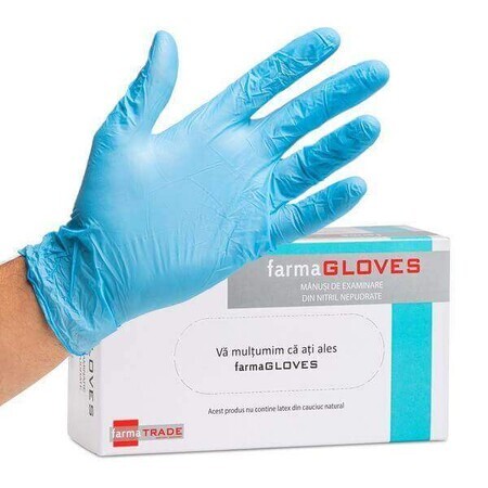 Nitrile Gloves Blue Unpudded XS x100 pcs FarmaGloves