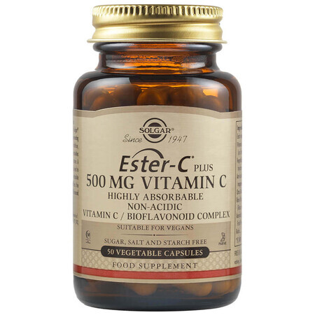 Solgar Ester-C Plus 500 mg Vitamin C Vegetable Capsules - Pack of 50