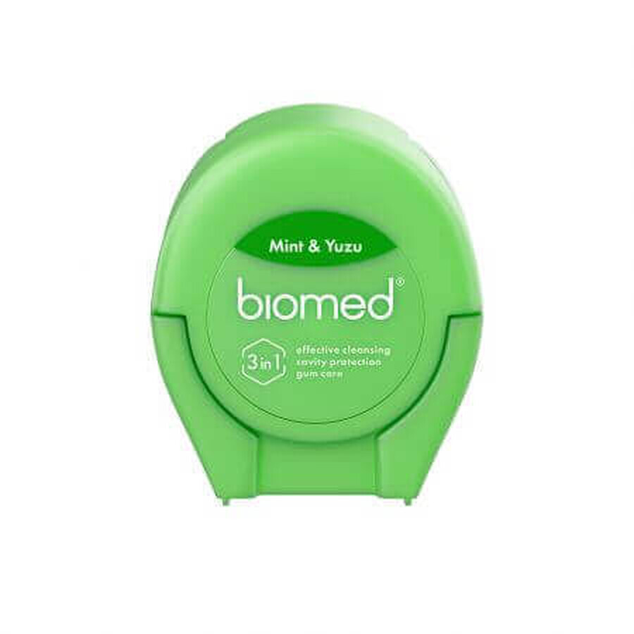 Dental floss with mint and yuzu aroma, 50 meters, Biomed