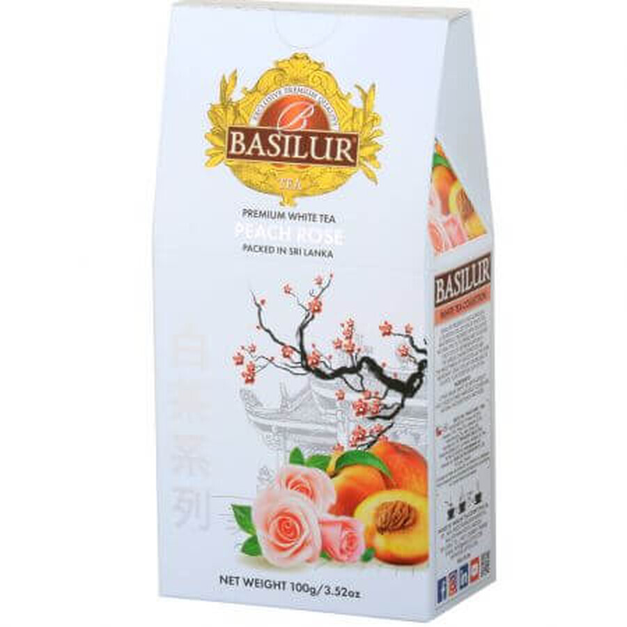 Ricarica Tè Bianco Pesca Rosa, 100 g, Basilur