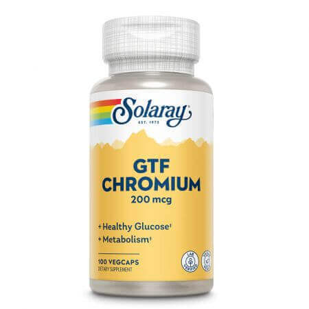 Chromium GTF Solaray, 200 mcg, 100 vegetarian capsules, Secom