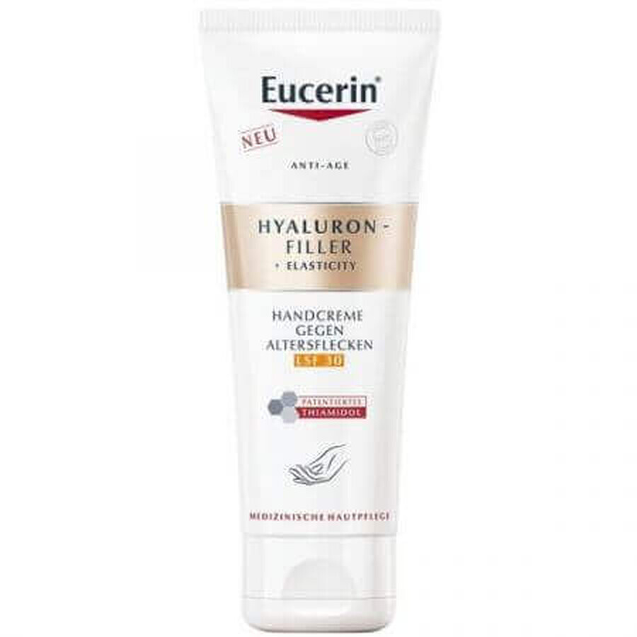 Crema per le mani contro le macchie di pigmentazione Hyaluron Filler + Elasticity, 75 ml, Eucerin