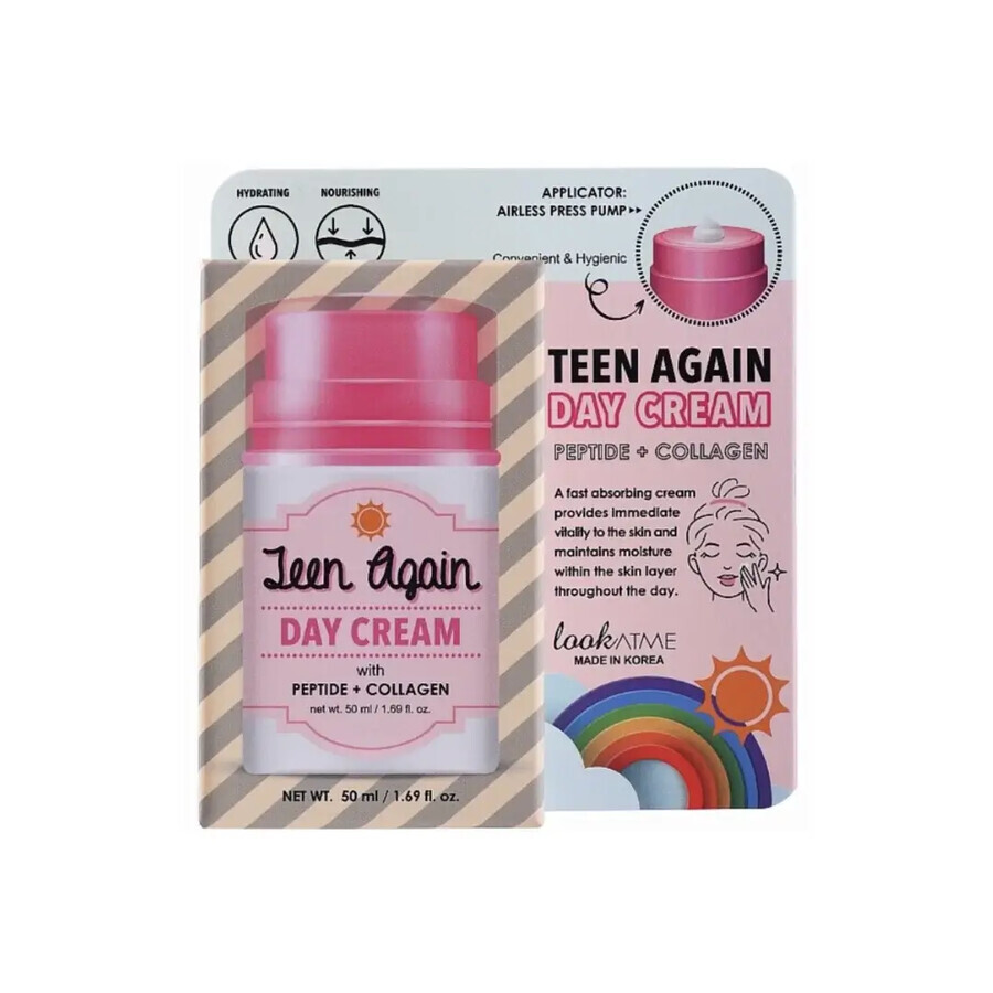 Teen Again Moisturizing Day Cream with Peptides and Collagen, 50 ml, Look At Me