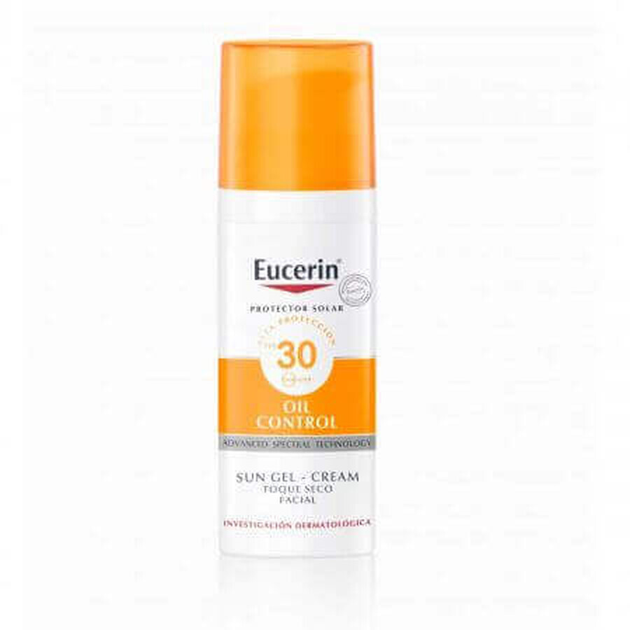 Crema gel protettiva solare con effetto sebo-controllo SPF 30+, 50 ml, Eucerin