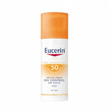 Crema Gel protezione solare per la pelle con effetto sebo-controllo SPF 50+, 50 ml, Eucerin