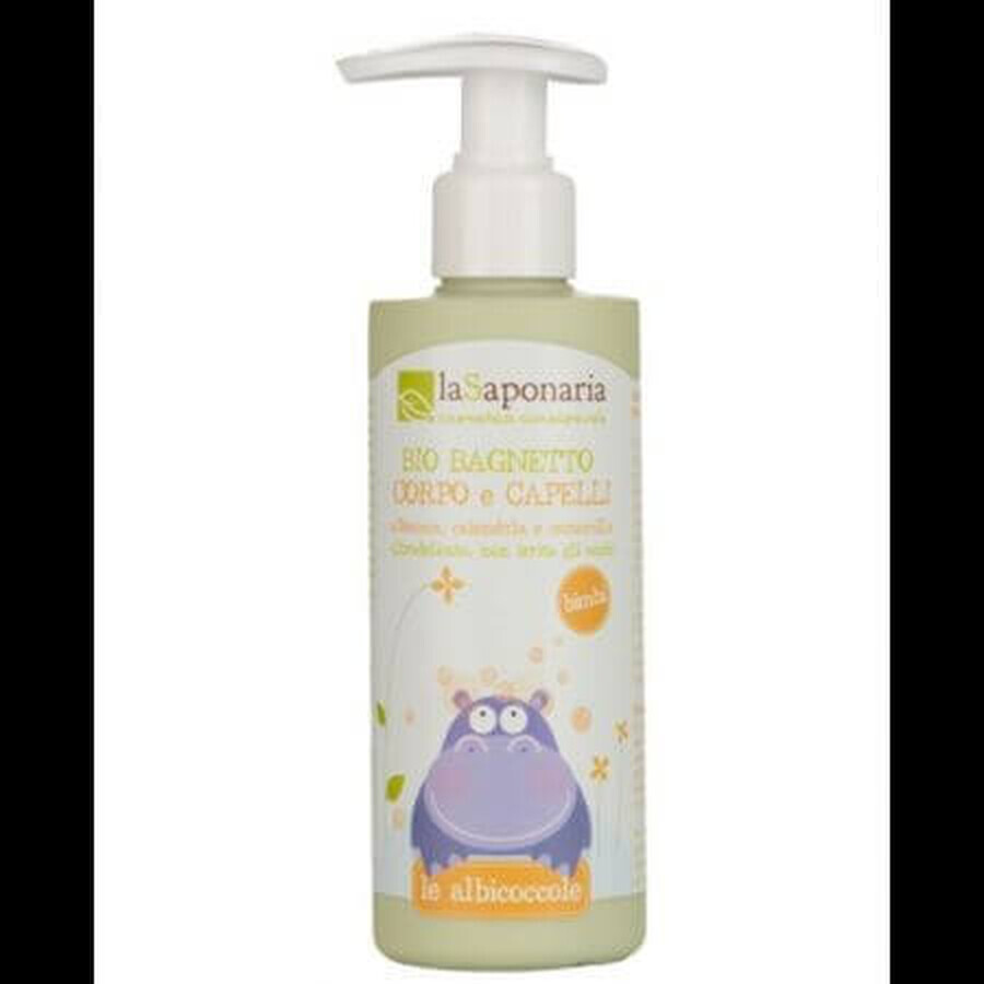 Gel detergente corpo e capelli biologico per bambini, 190 ml, La Saponaria