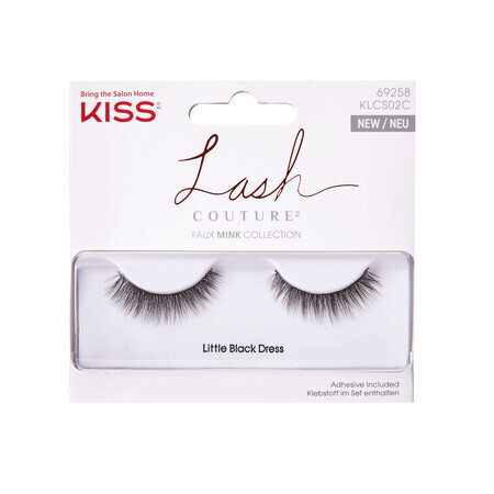 Gene False Lash Couture Colección Faux Mink, Little Black Dress, 1 par, Kiss