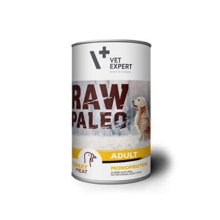 Alimento umido con carne di tacchino per cani adulti Raw Paleo, 800 g, VetExpert