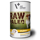 Cibo umido con tacchino per cani Puppy Raw Paleo, 400 g, VetExpert