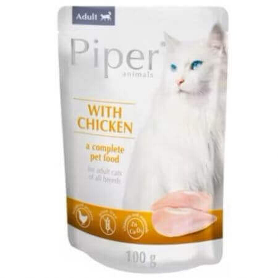 Wet food with chicken for cats, 100 g, Piper