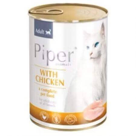 Alimento umido con pollo per gatti, 400 g, Piper
