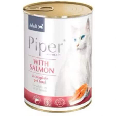 Alimento umido con salmone per gatti sterilizzati, 400 g, Piper