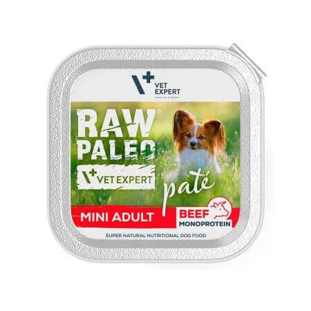 Cibo umido con manzo per cani Raw Paleo Pate Mini Adult, 150 g, VetExpert