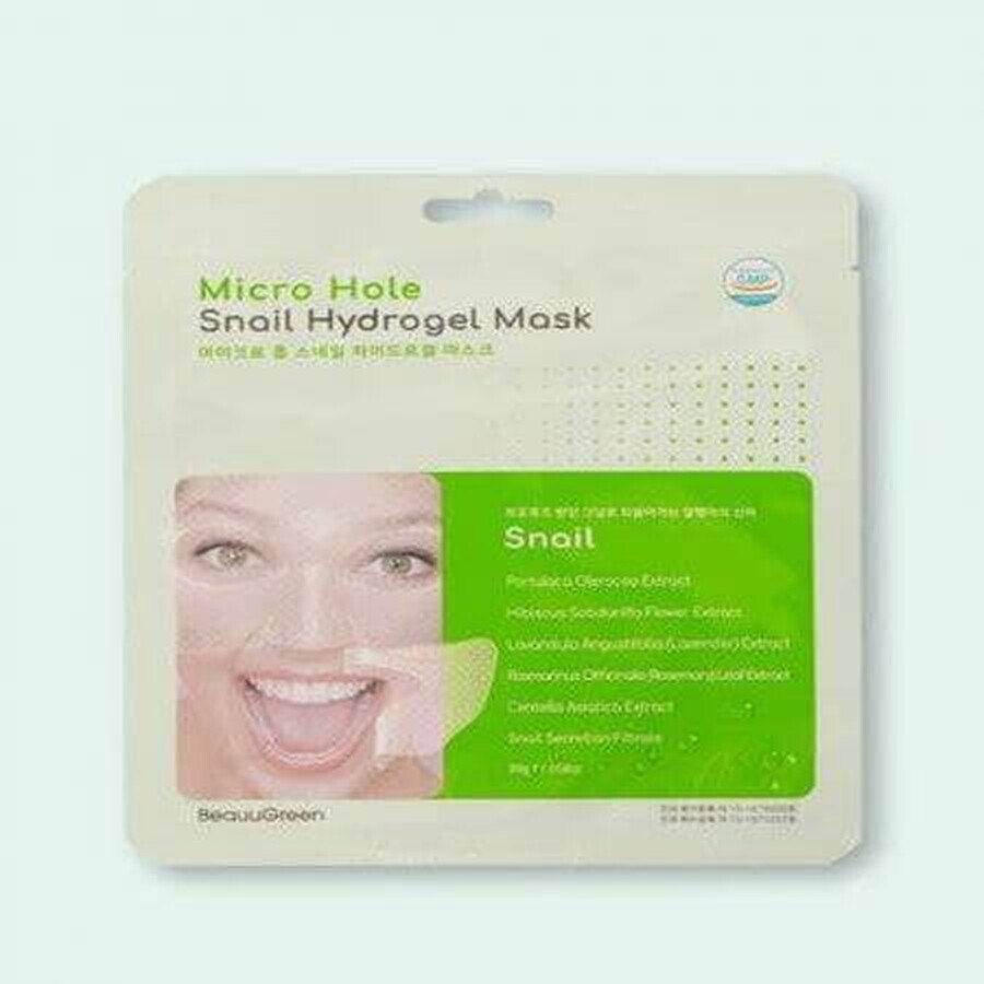 Snail hydrogel mask, 28 g, Beauugreen