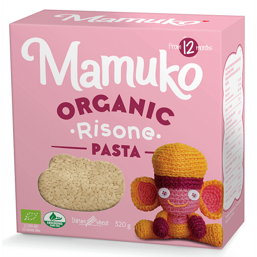 Organic hard wheat pasta for children, +12 months, 320 g, Mamuko