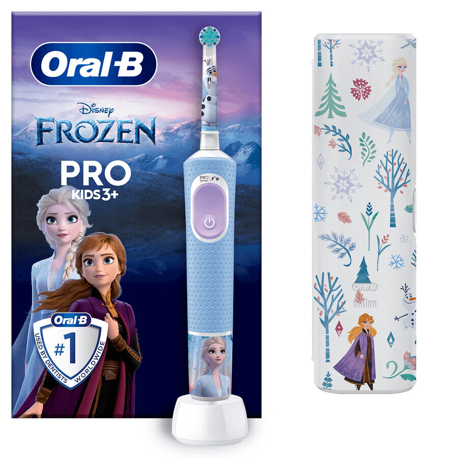 Vitality Pro Kids Frozen Electric Toothbrush + Travel Kit, for children 3+ years, Oral-B