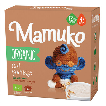 Porridge made from organic oats without sugar for children, +4 months, 200 g, Mamuko