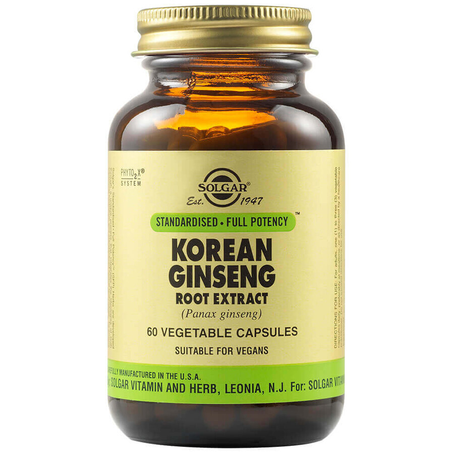 Estratto di radice di ginseng coreano, 60 capsule, Solgar