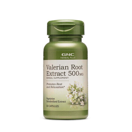 Valerian Root Extract 500 mg Herbal Plus (195312), 50 capsules, GNC