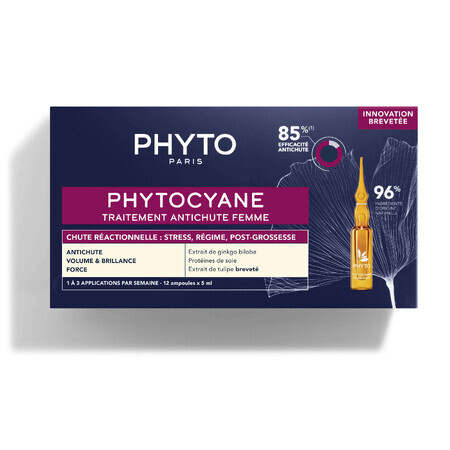 Phytocyane tratamiento anticaída progresiva para mujeres, 12 x 5 ml, Phyto