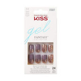 Unghie finte Gel Fantasy Glitter, Krush Hour Medium Squoval, Kiss