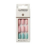 Unghie finte Impress, Dew Drop Medium Coffin, Kiss