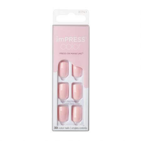 Kunstnagels Impress, Pick me Pink Short Squoval, Kiss