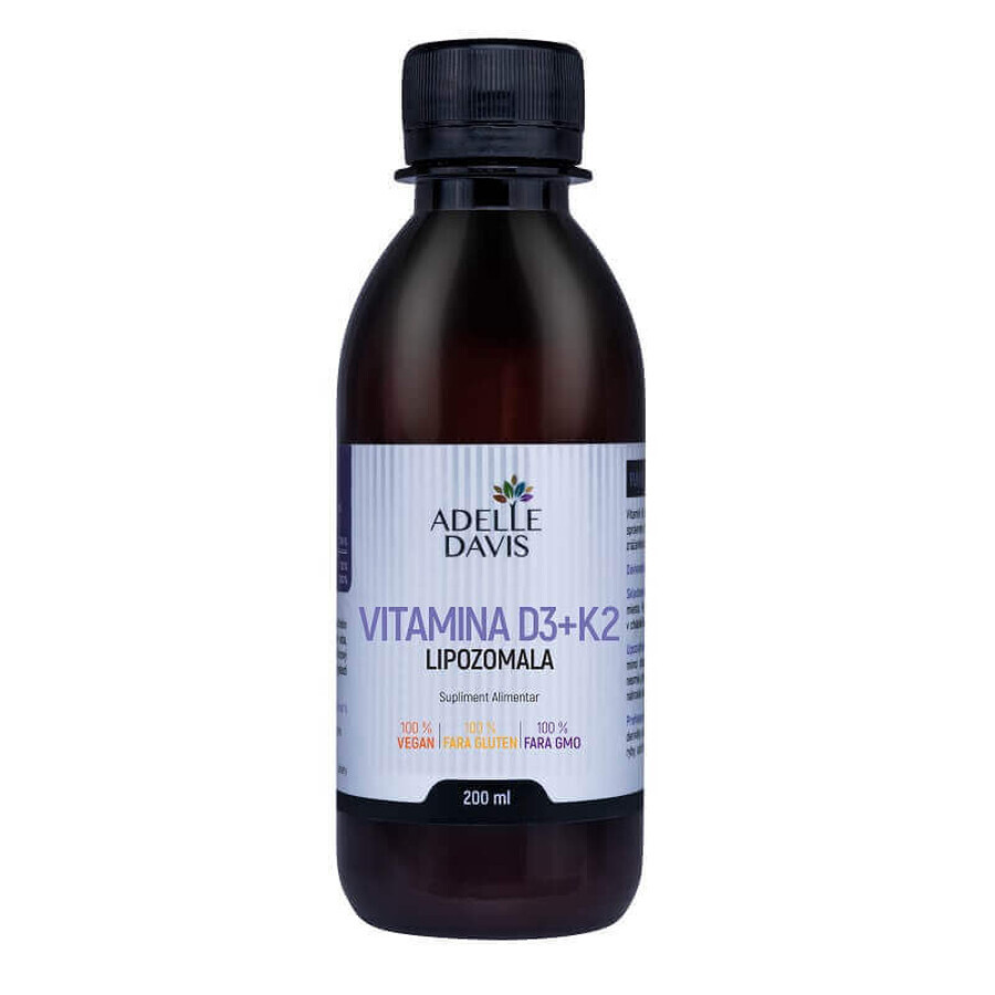 Vitamina D3 con K2 liposomiale, liquido, 200 ml, Adelle Davis