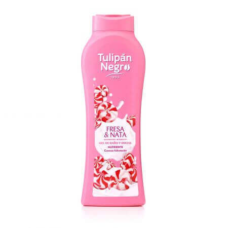 Gel de Ducha Fresa y Nata Negro, 650 ml, Tulipán