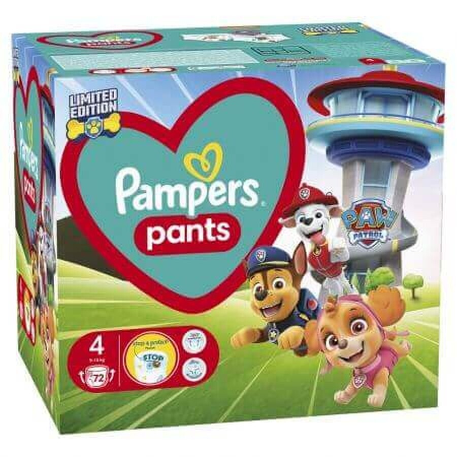 Puppy Patrol Diaper Pants, No. 4, 9-15 kg, 72 pieces, Pampers