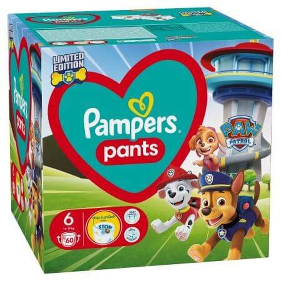 Diaper Pants Paw Patrol, No. 6, 14 -25 kg, 60 pcs, Pampers