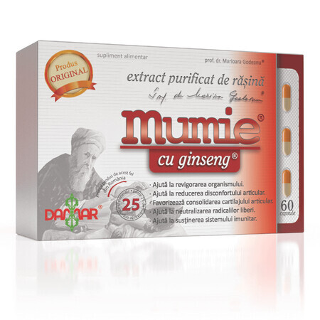 Estratto purificato di resina di mummia con Ginseng, 60 capsule, Damar General Trading