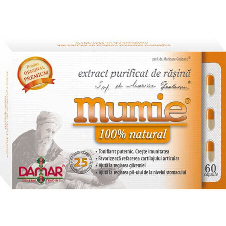 Estratto purificato di resina di mummia, 60 capsule, Damar General Trading