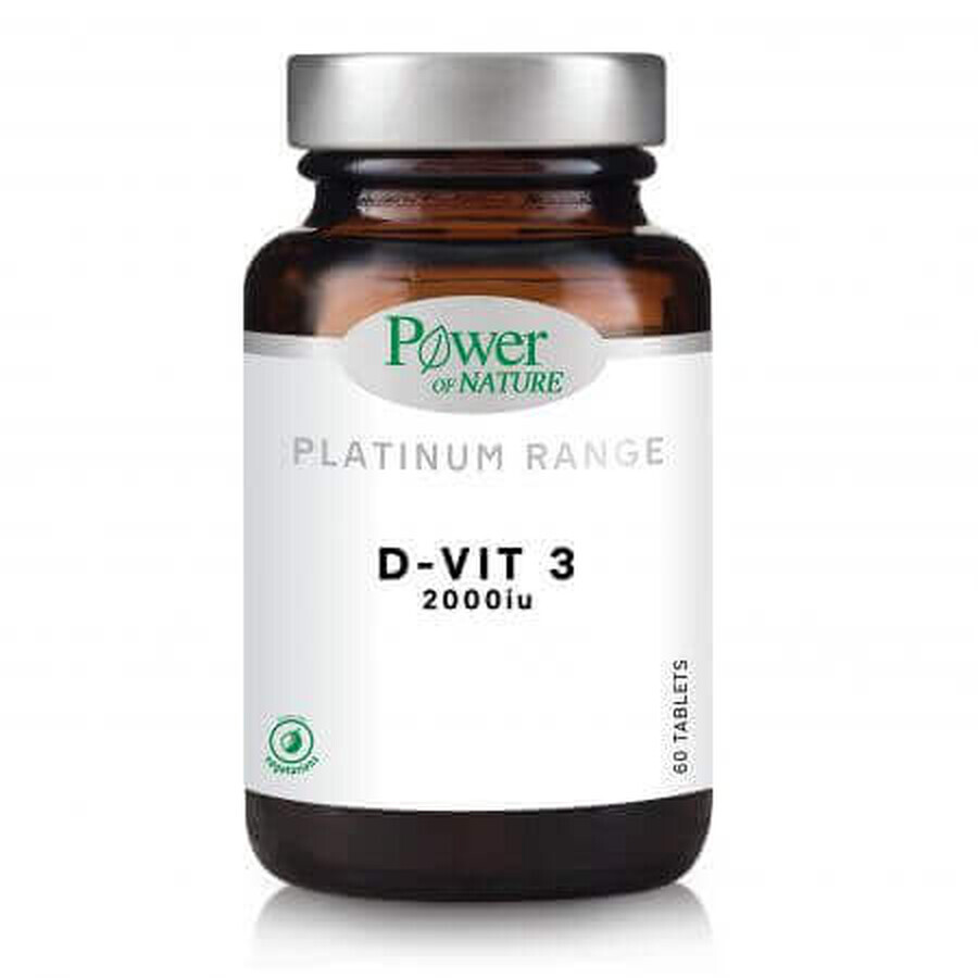 Vitamina D3 2000iu D-Vit3 Platinum, 60 compresse, Potenza della natura