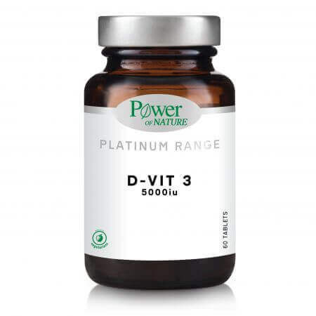 Vitamina D3 5000iu D-Vit3 Platinum, 60 compresse, Potenza della natura