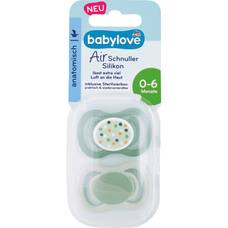 Babylove Anatomische siliconen fopspeen 0-6 maanden, 2 stuks