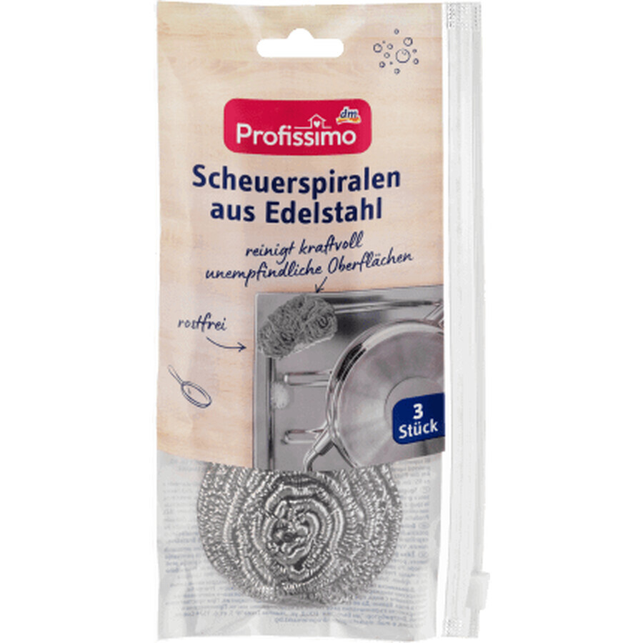 Profissimo Stainless steel cleaning spiral, 3 pcs