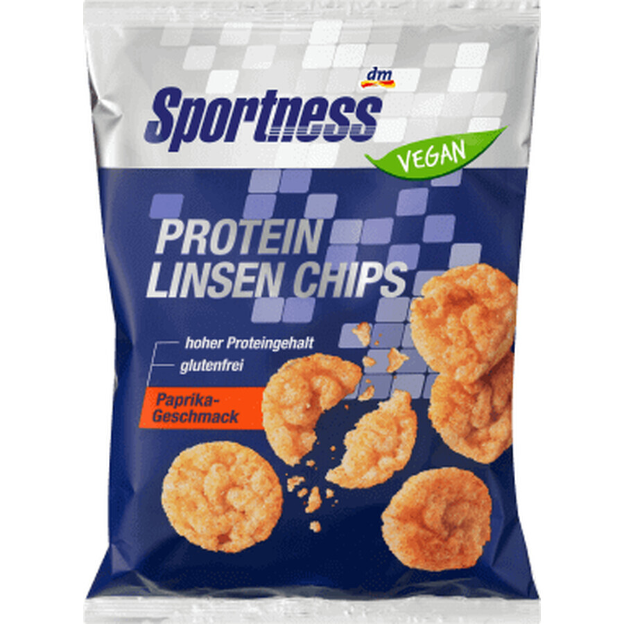 Sportness Chips di lenticchie proteiche senza glutine al gusto di pepe, 40 g