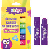 Matite colorate stick gel Strigo Neon, 6 pz