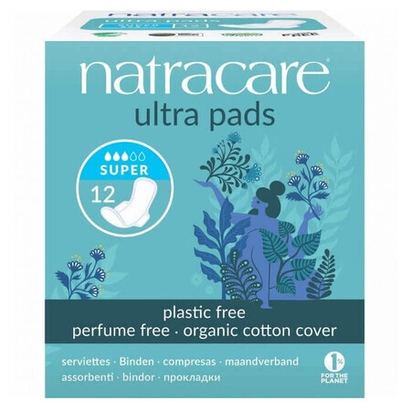 Ultra Pads Tamponi assorbenti alettati super organici, 12 pezzi, Natracare