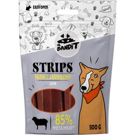 Strisce di dolcetti per cani con agnello, 500 g, Mr. Bandit