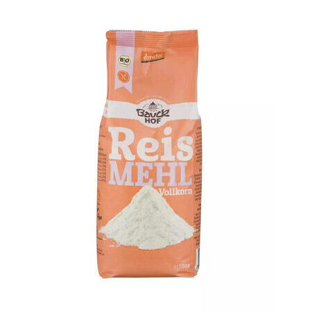 Organic Gluten Free Wholemeal Rice Flour, 500 g, BauckHof