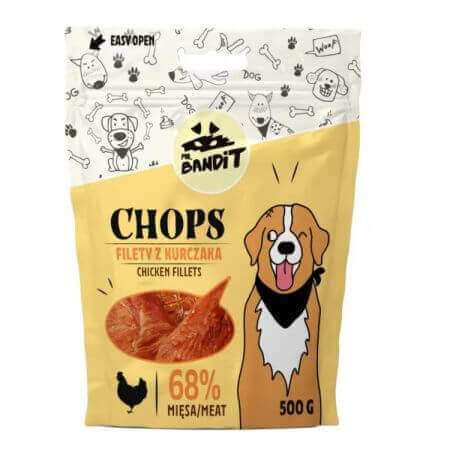 Costolette di pollo per cani, filetti di pollo, 500 g, Mr. Bandit