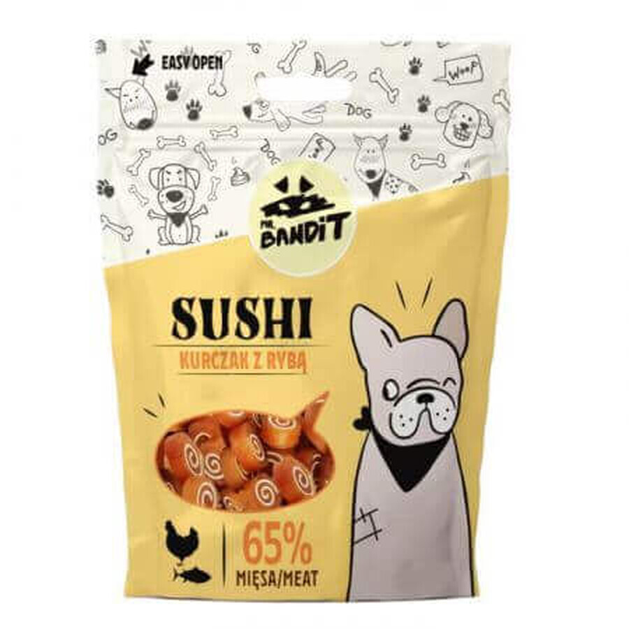 Snack di pollo e pesce per cani Sushi, 80 g, Mr. Bandit